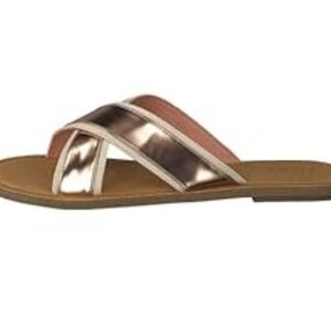Toms Women Viv Crisscross Leather Sandals Flats shoes sz 11